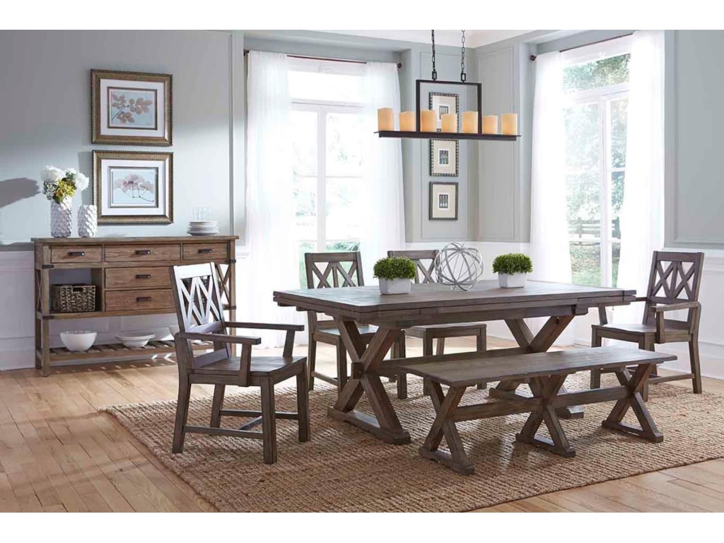 Kincaid Furniture Foundry Six Piece Rustic Dining Set With Kincaid Furniture Foundry Six Piece Rustic Dining Set With