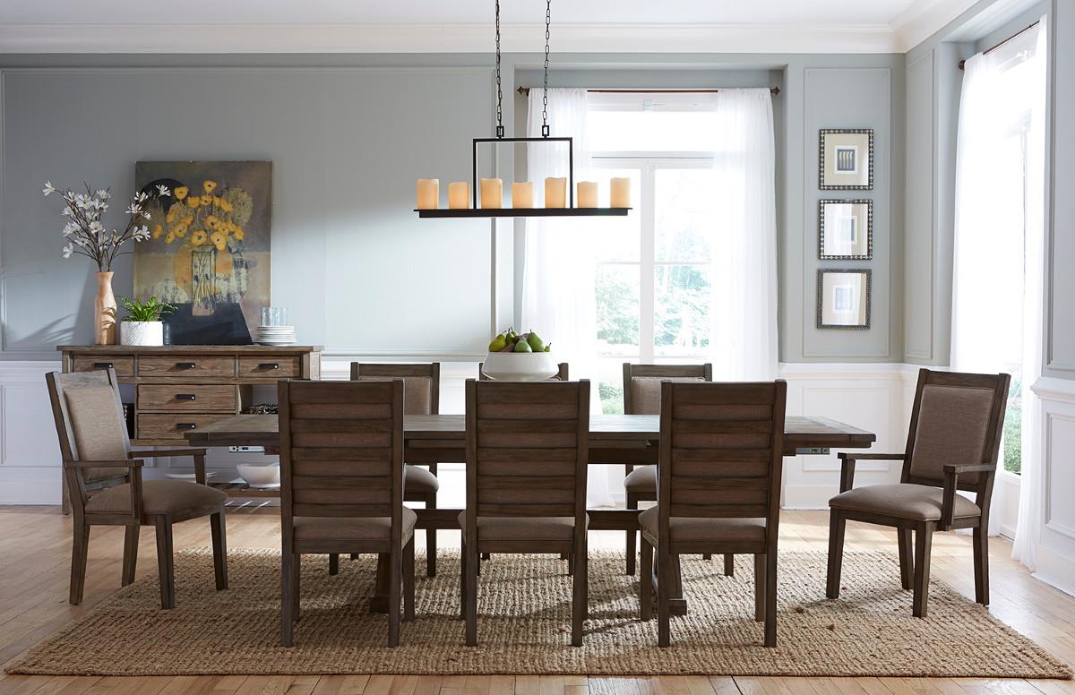 Kincaid Furniture Foundry Rustic Weathered Gray Saw Buck Dining