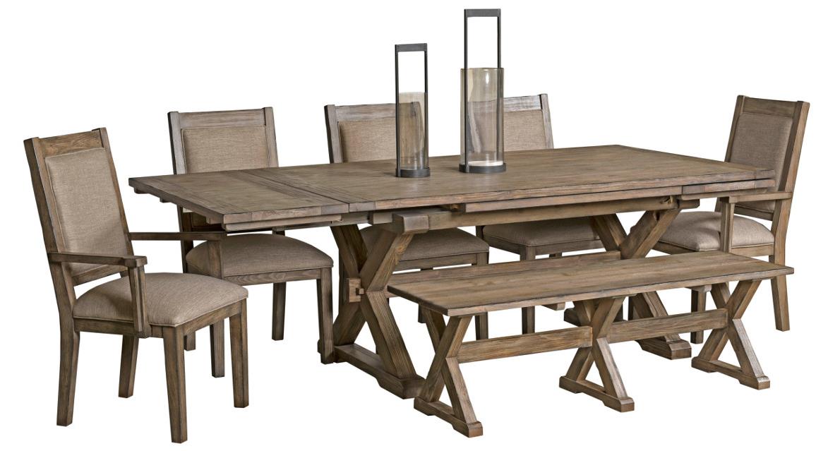 Kincaid Furniture Foundry Rustic Solid Wood Dining Bench With