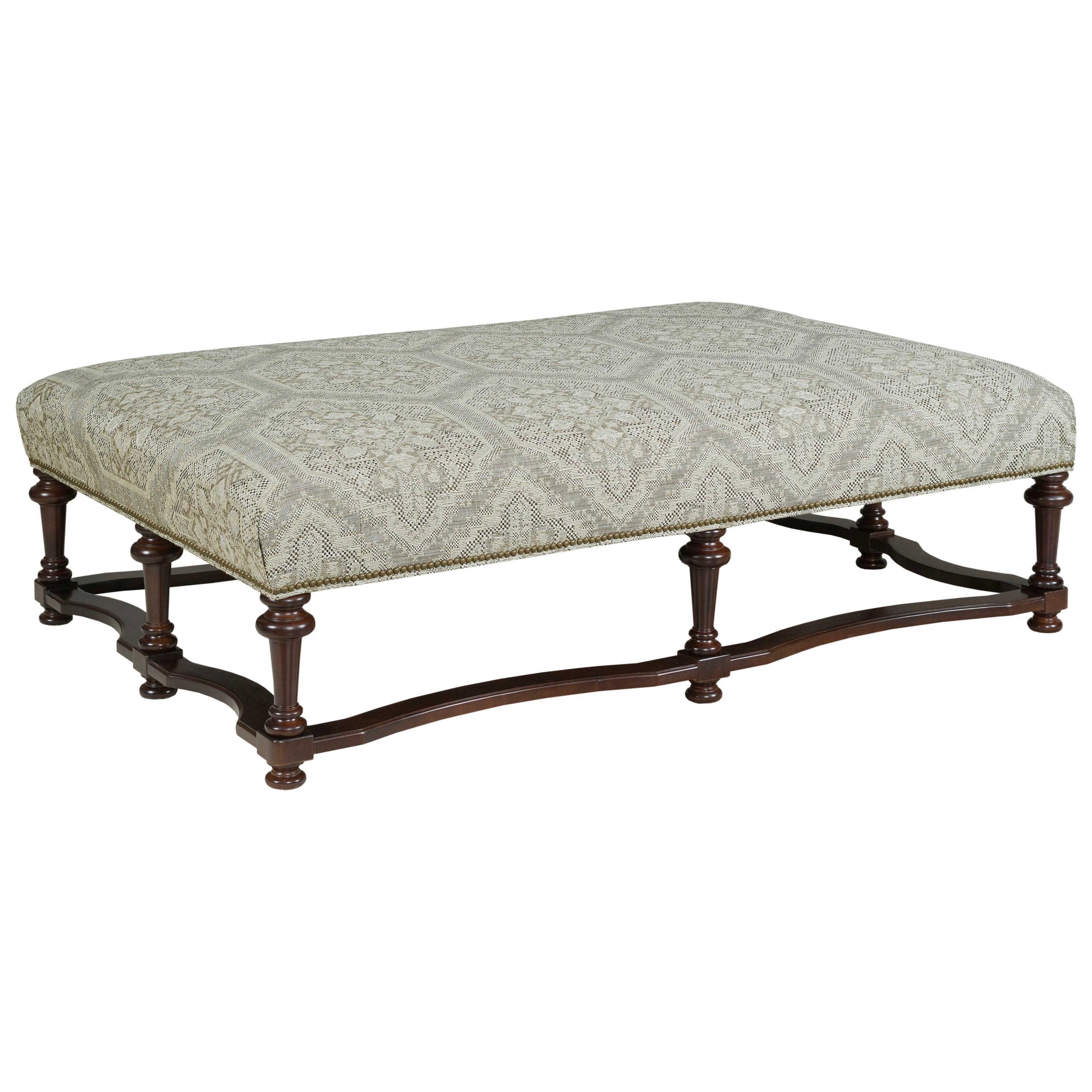 Kincaid Furniture Fullerton 139 03 Rectangular Cocktail Ottoman With Wood Legs Hudson S Furniture Ottomans