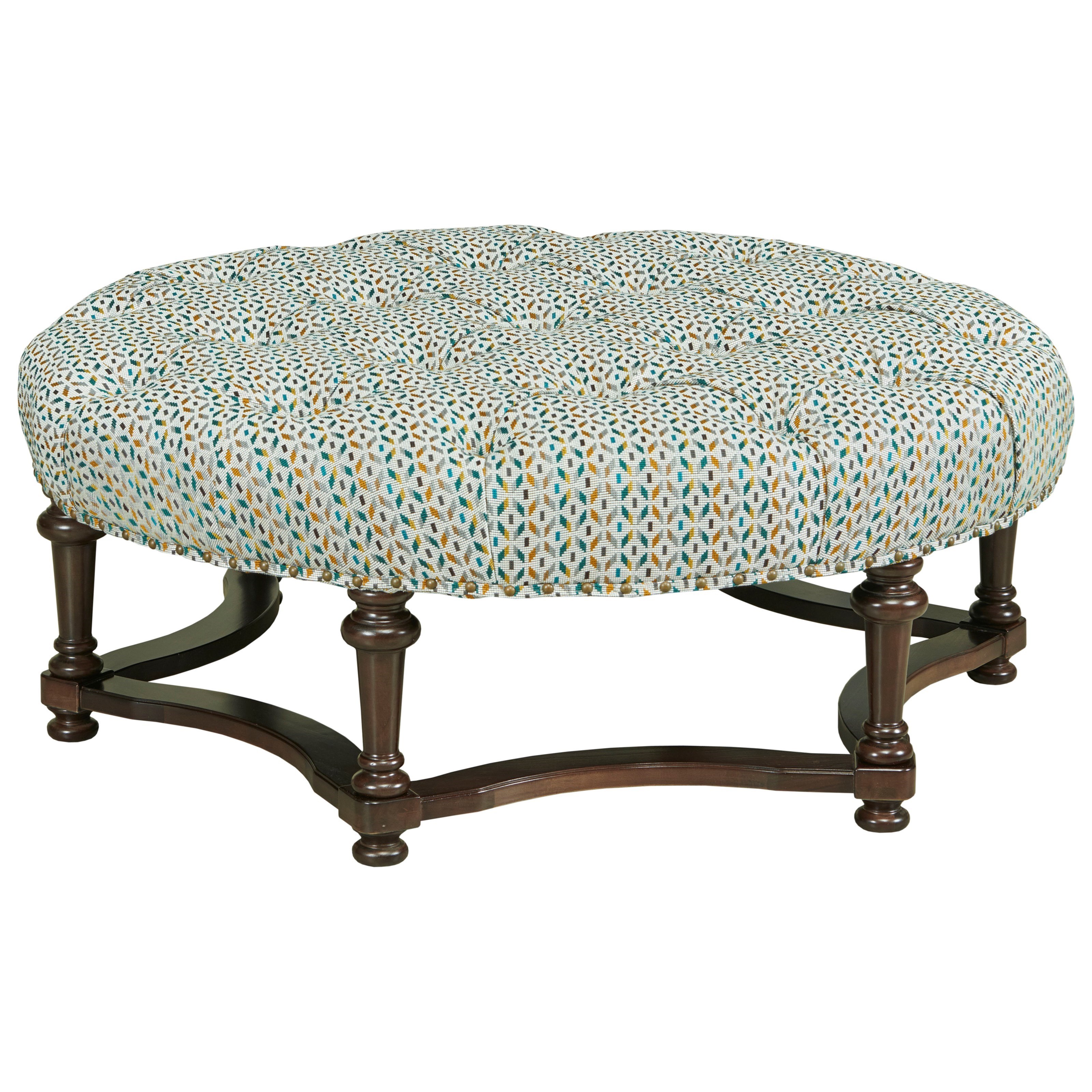 Kincaid Furniture Fullerton Round Cocktail Ottoman With Tufted Top
