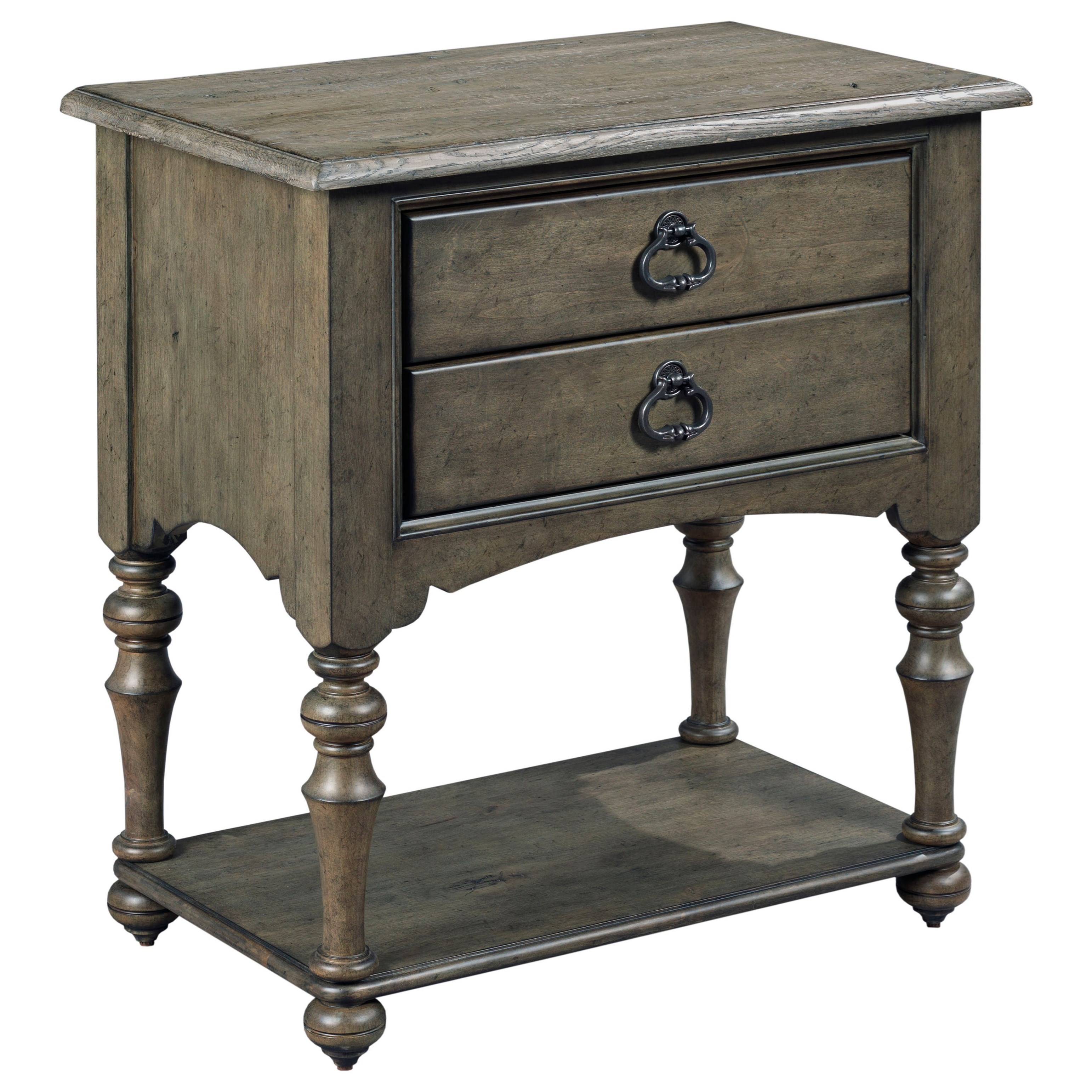 Kincaid Furniture Greyson Tyler Two Drawer Nightstand With Open Shelf Belfort Furniture Nightstands