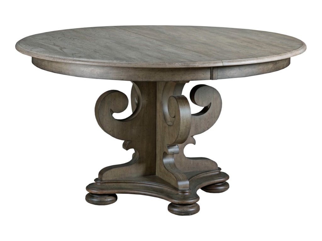 Greyson Grant Scrolled Pedestal Round Dining Table With One Extension Leaf By Kincaid Furniture At Lindy S Company