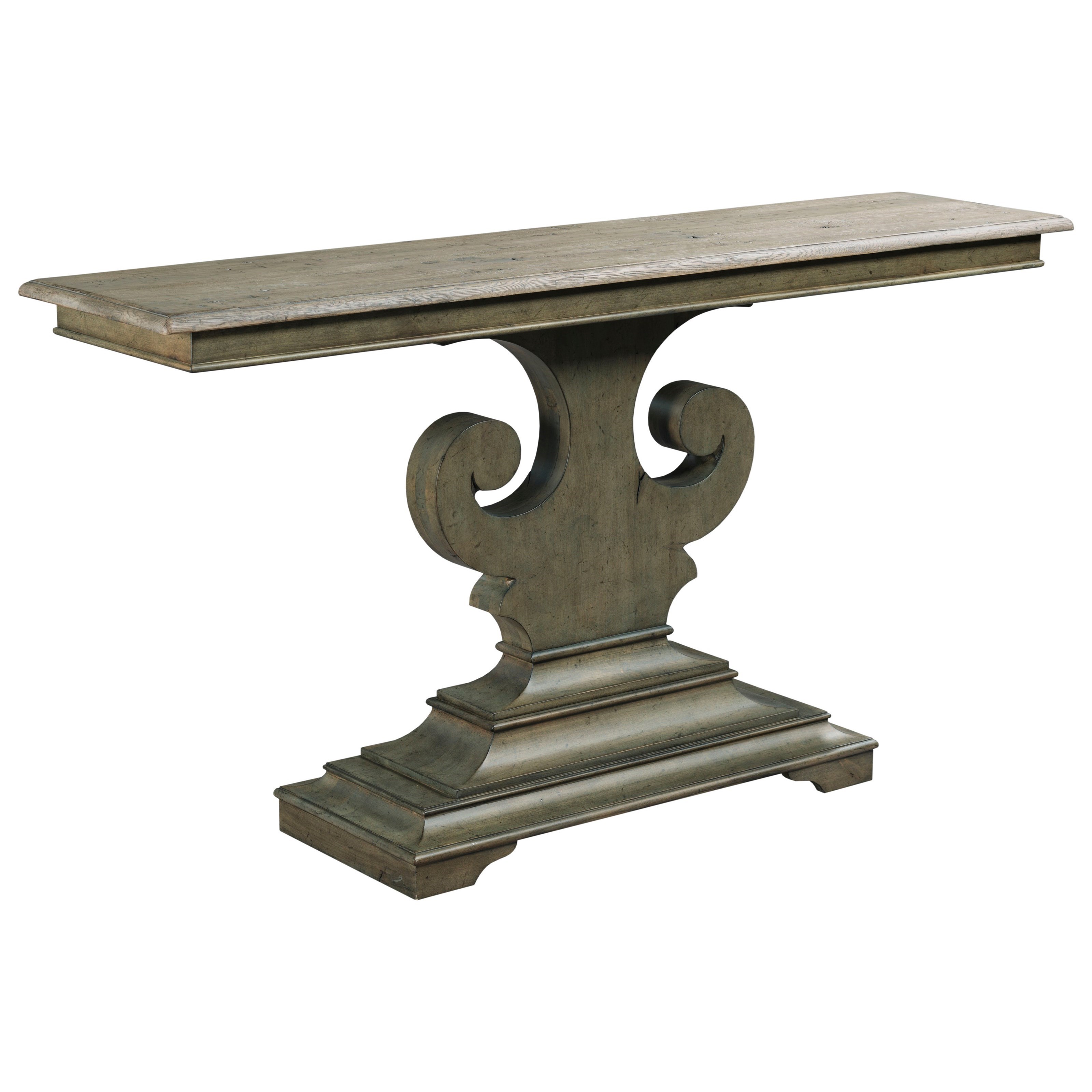 Kincaid Furniture Greyson Huff Hall Console Sofa Table With Scrolled Pedestal Base Johnny Janosik Sofa Tables Consoles