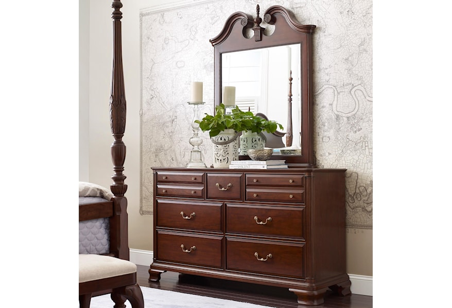 Kincaid Furniture Hadleigh Traditional Dresser And Mirror Set With