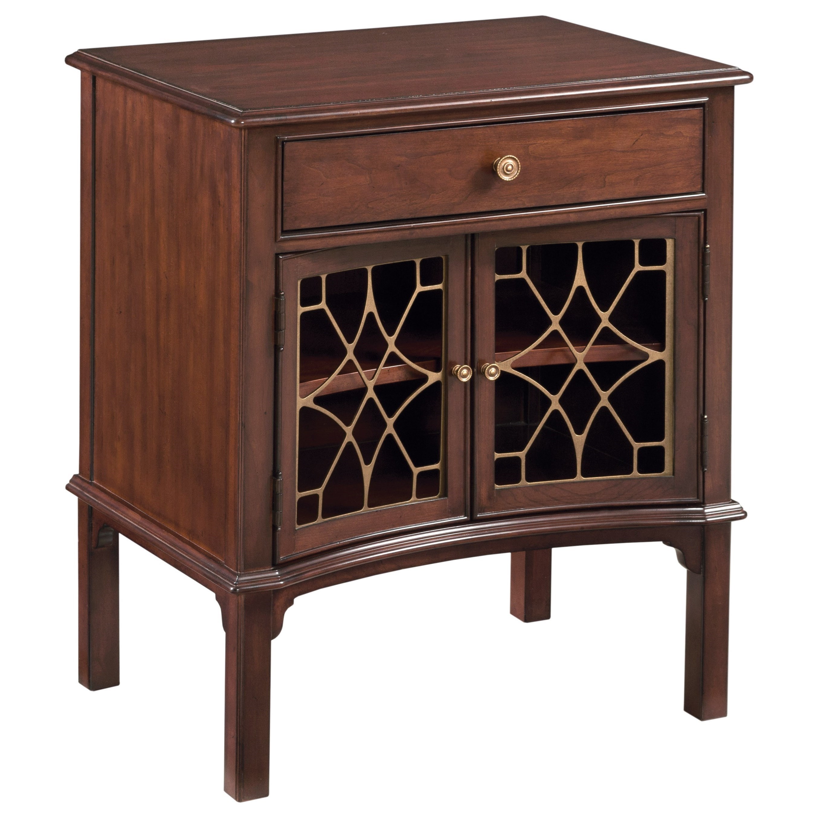 Kincaid Furniture Hadleigh Traditional Bedside Table With Display Shelf Lindy S Furniture Company Nightstands