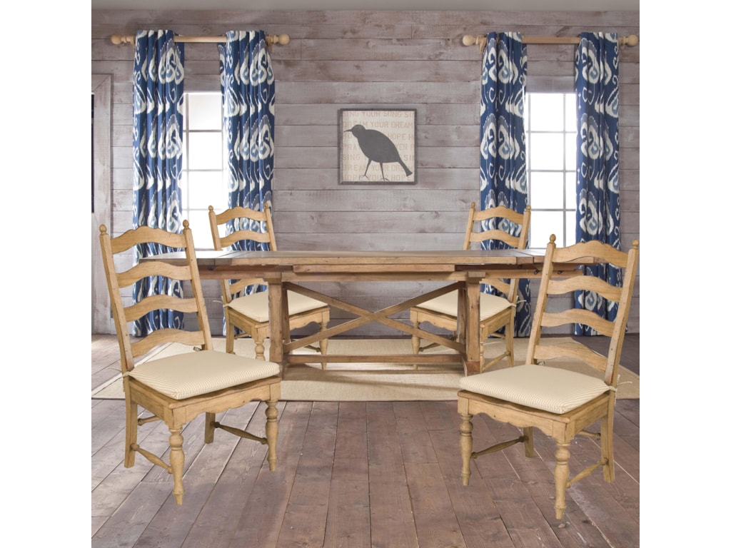 Kincaid Furniture Homecoming Five Piece Refectory Table Ladderback Kincaid Furniture Homecoming5 Piece Set Trestle Dining Table