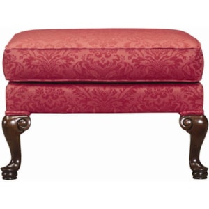 Kincaid Furniture Accent Chairs 028 03 Rectangular Ottoman With Carved Wood Legs Hudson S Furniture Ottomans