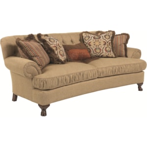 Kincaid Furniture Milan 458 86 Traditional Conversation Sofa With Ruched Cushions And Cabriole Legs Becker Furniture Sofas