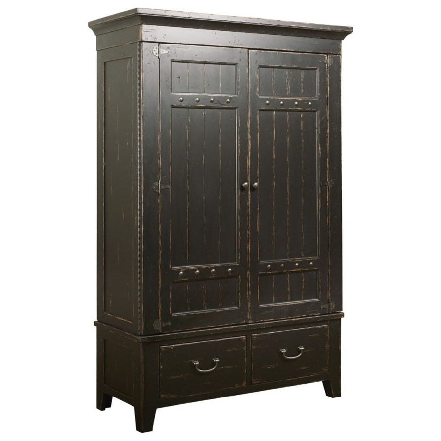 Kincaid Furniture Mill House 860 270ap Simmons Rustic Armoire With Adjustable Shelves Hudson S Furniture Armoires