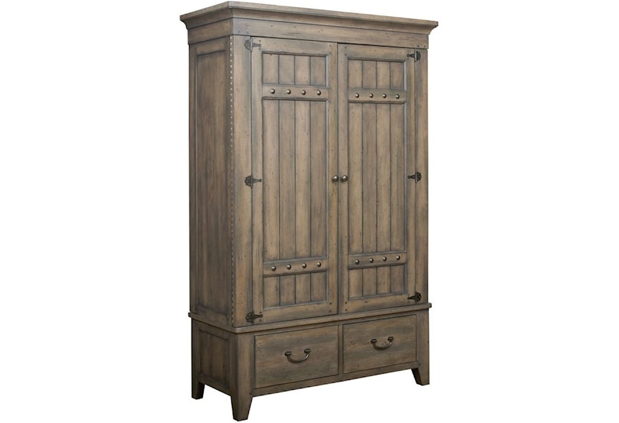 Kincaid Furniture Mill House 860 270p Simmons Rustic Armoire With Adjustable Shelves Becker Furniture Armoires
