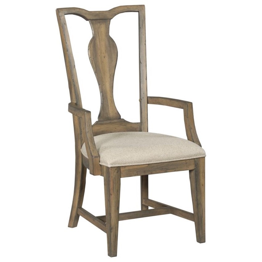 Mill House Copeland Splat Back Arm Chair With Upholstered Seat By Kincaid Furniture At Becker Furniture World