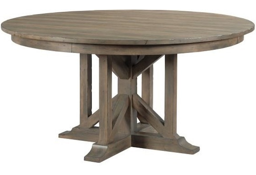Kincaid Furniture Mill House 860 702p Rogers Solid Wood Round Dining Table Becker Furniture Dining Tables