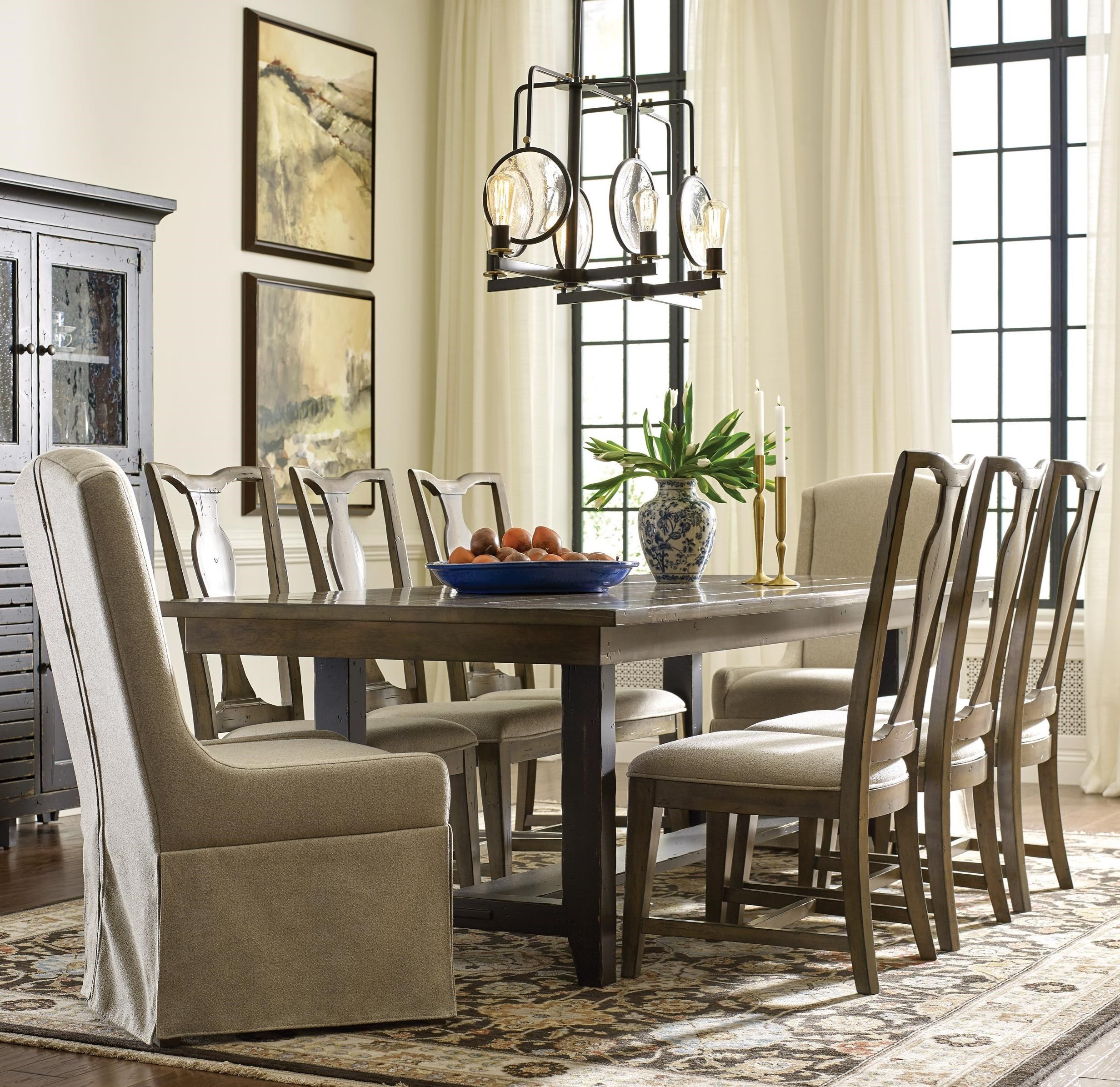 Kincaid Furniture Mill House Dining Table And Chair Set For 8