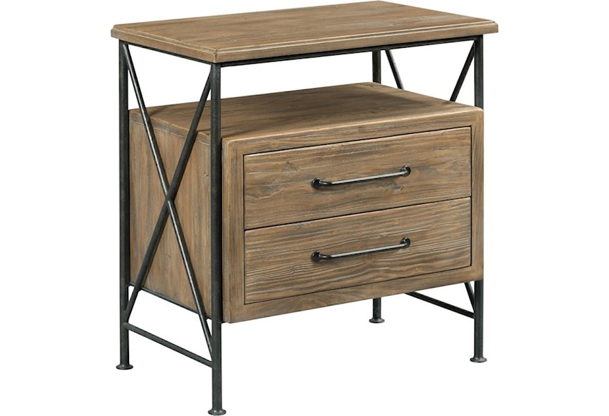 Kincaid Furniture Modern Forge Crockett 2 Drawer Solid Wood Nightstand With Light Lindy S Furniture Company Nightstands