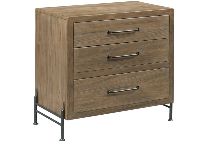 Kincaid Furniture Modern Forge Smithville 3 Drawer Solid Wood Nightstand With Light Belfort Furniture Nightstands