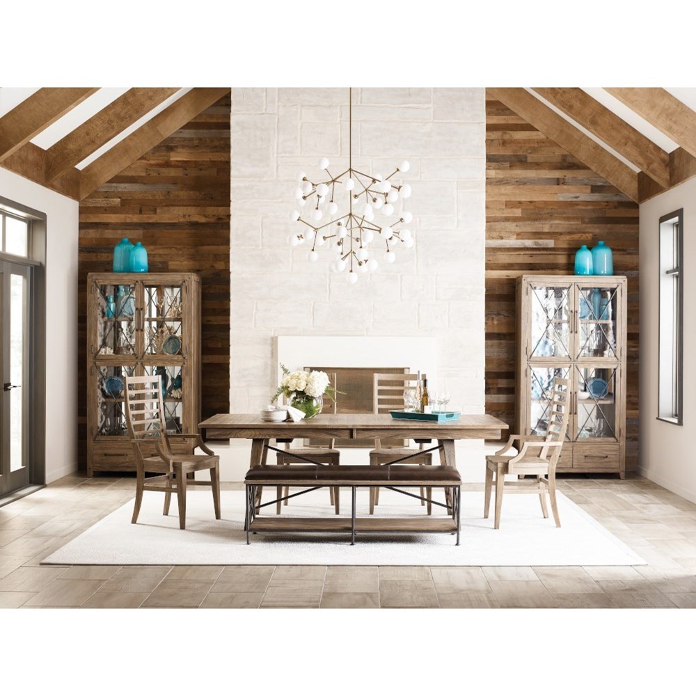 Kincaid Furniture Modern Forge Abbott 4 Door Glass Display Cabinet