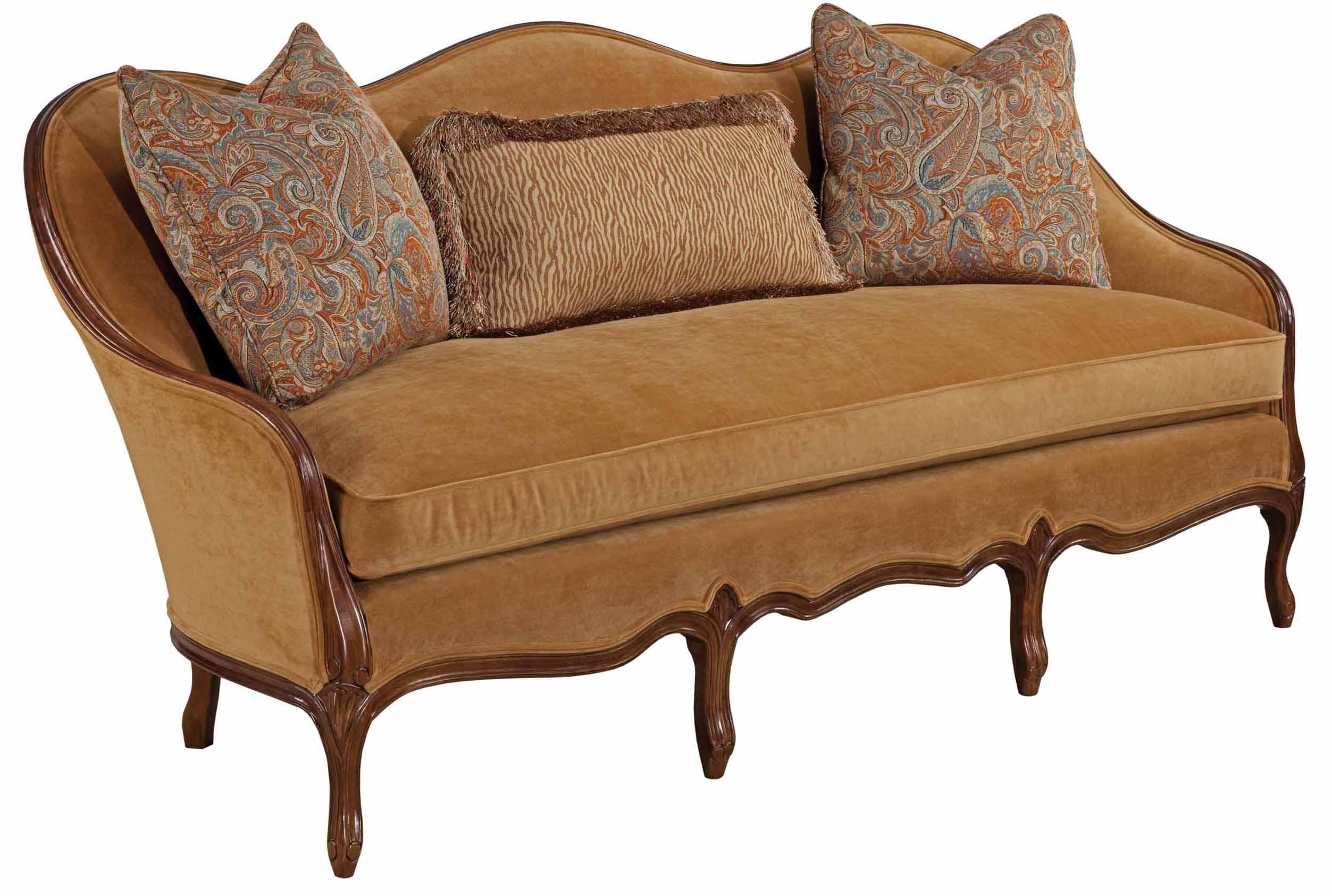 Kincaid Furniture Naples Traditional French Sofa With Exposed Wood