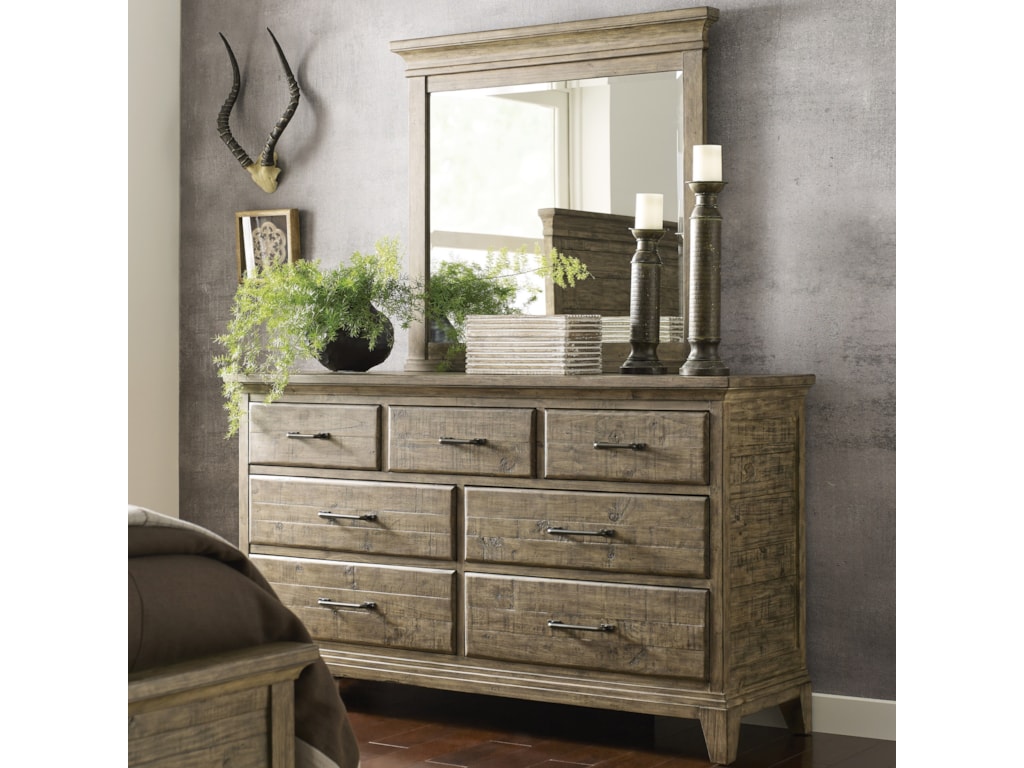 Kincaid Furniture Plank RoadFarmstead Dresser & Jessup Mirror Set