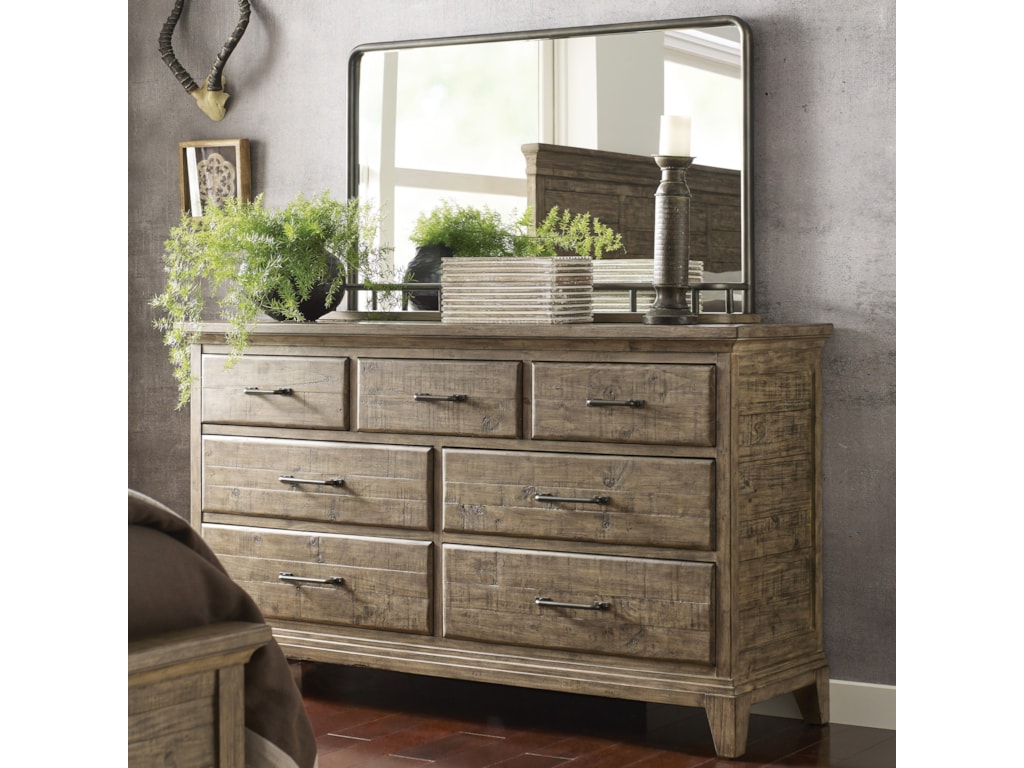 Kincaid Furniture Plank RoadFarmstead Dresser + Westwood Mirror Set