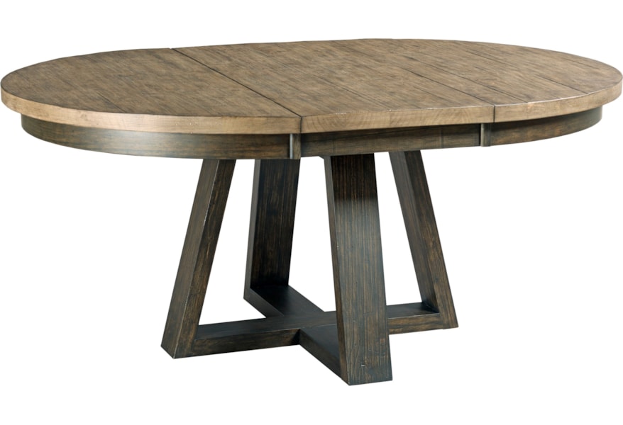 Plank Road Button Solid Wood Dining Table With One Extension