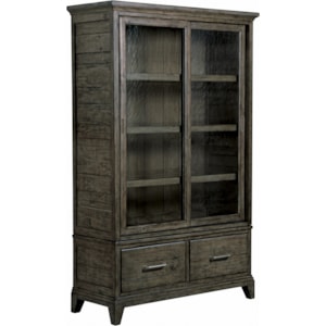 Kincaid Furniture Plank Road Darby Solid Wood China Cabinet With Seed Glass Doors And Touch Lighting Lindy S Furniture Company China Cabinets
