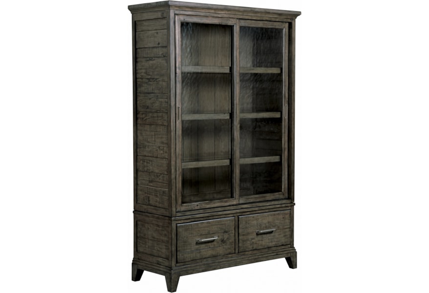 Kincaid Furniture Plank Road Darby Solid Wood China Cabinet With Seed Glass Doors And Touch Lighting Lindy S Furniture Company China Cabinets