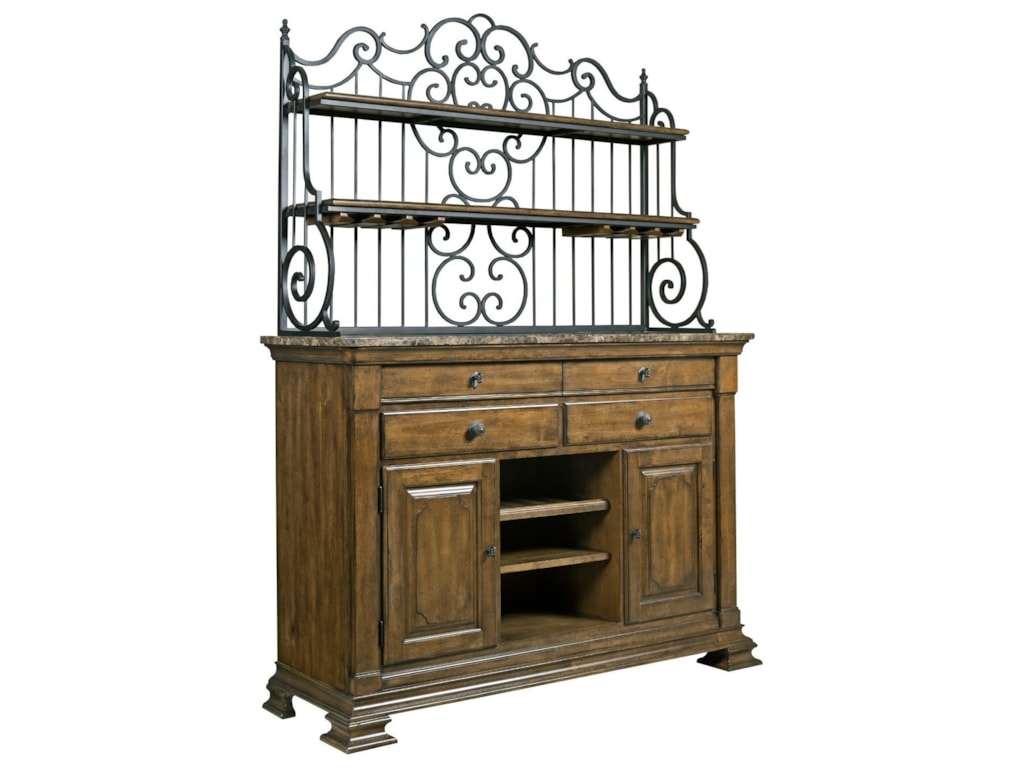 Kincaid Furniture Portolone Solid Wood Sideboard With Marble Top And Kincaid Furniture Portolonesideboard Baker S Rack
