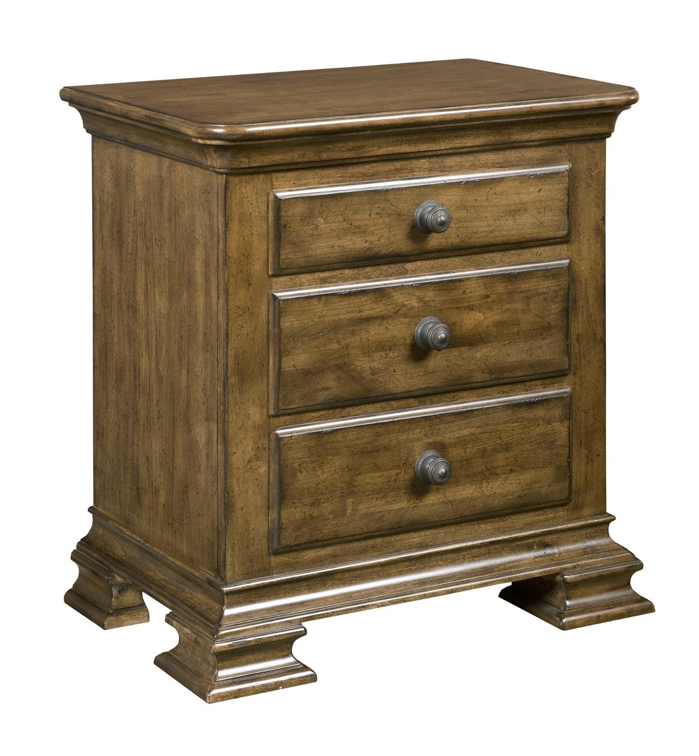 Kincaid Furniture Portolone Traditional Solid Wood Nightstand With Square Carved Feet Wayside Furniture Nightstands
