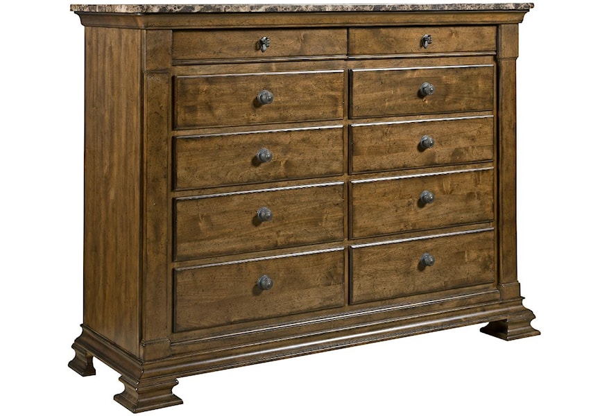 Kincaid Furniture Portolone Solid Wood Bureau With Marble Top