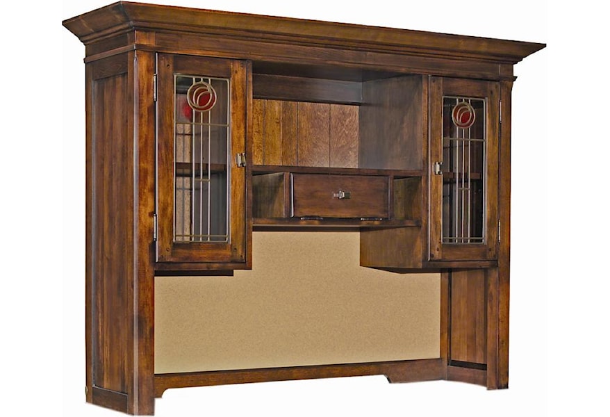 Kincaid Furniture Rosecroft Desk Hutch With Stained Glass Doors