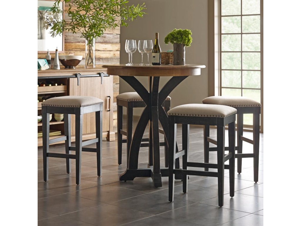 Kincaid Furniture Stone Ridge Transitional Five Piece Rustic Bistro Kincaid Furniture Stone Ridge5 Pc Bistro Table And Bar Stool Set