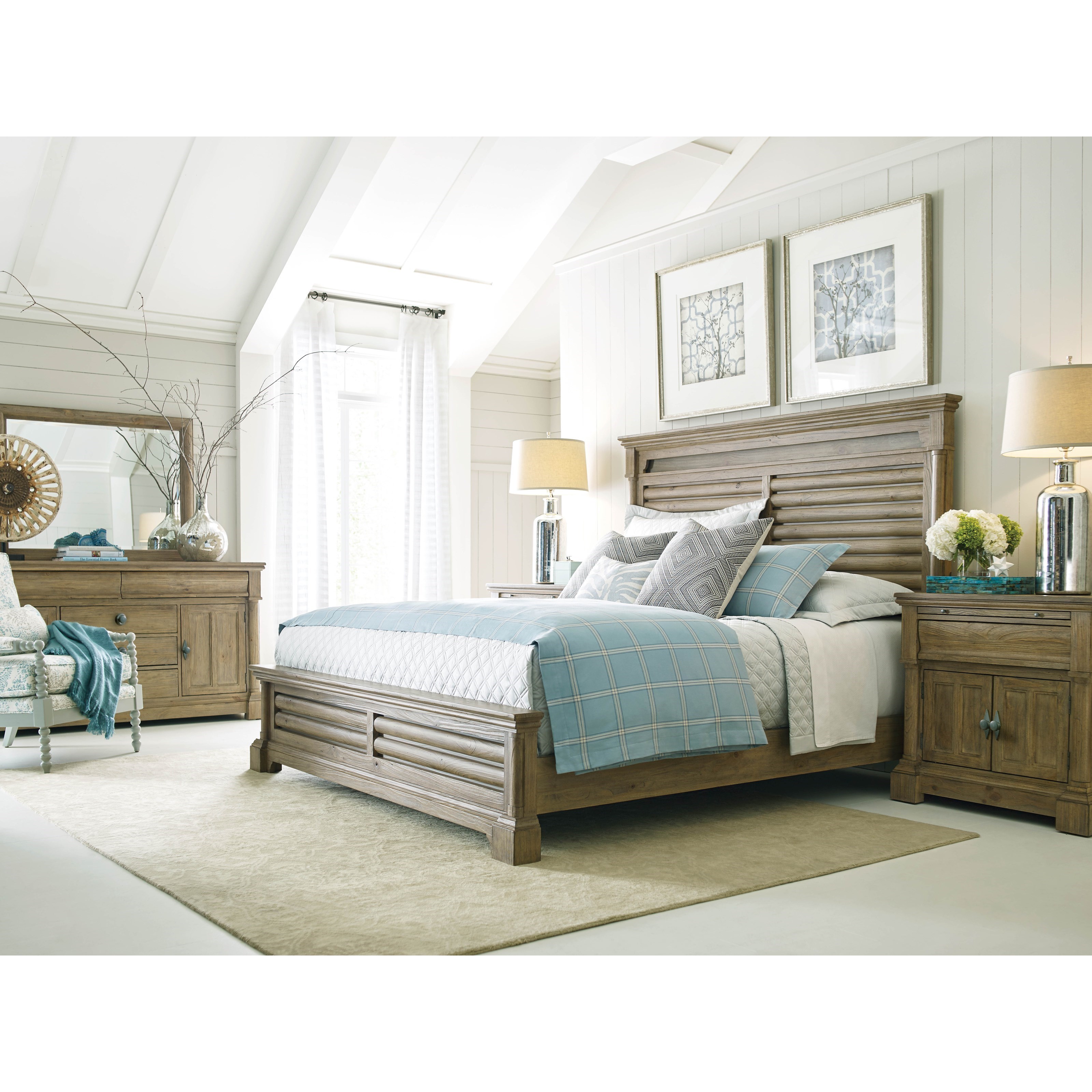 Kincaid Furniture Stone Street 760 304p Pacifica Queen Panel Bed With Led Headboard Light Strip Hudson S Furniture Panel Beds