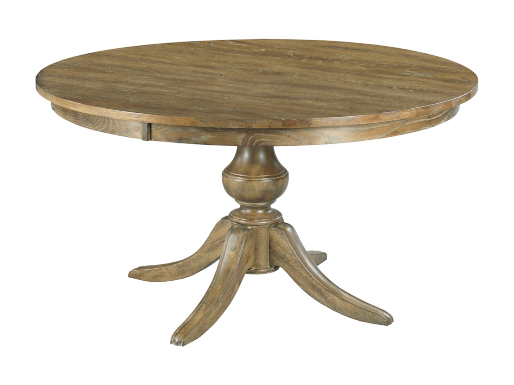 The Nook 54 Round Solid Wood Dining Table With Pedestal Base By Kincaid Furniture At Lindy S Company