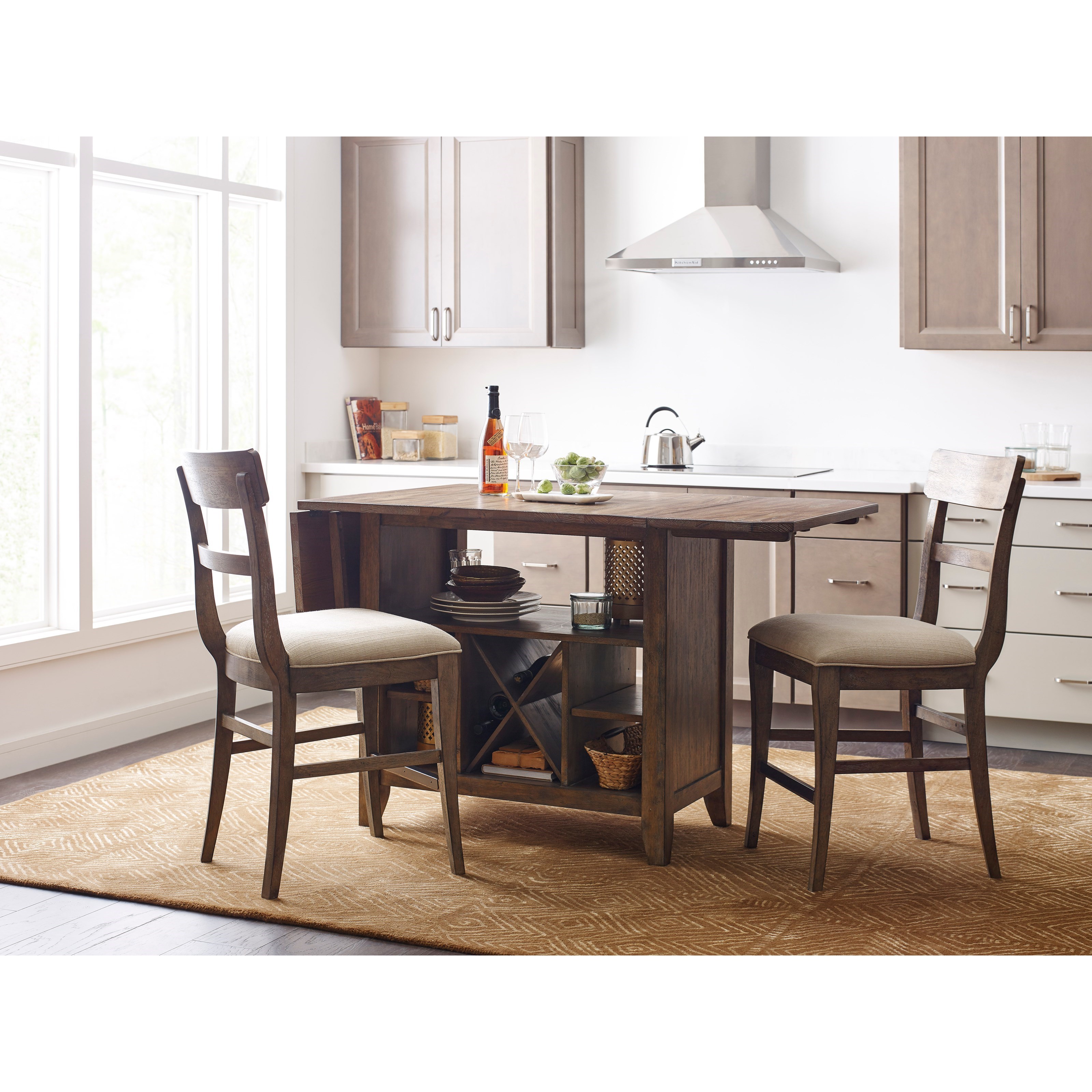 Kincaid Furniture The Nook Solid Wood Kitchen Island With Protected Top And Wine Storage Wayside Furniture Kitchen Islands