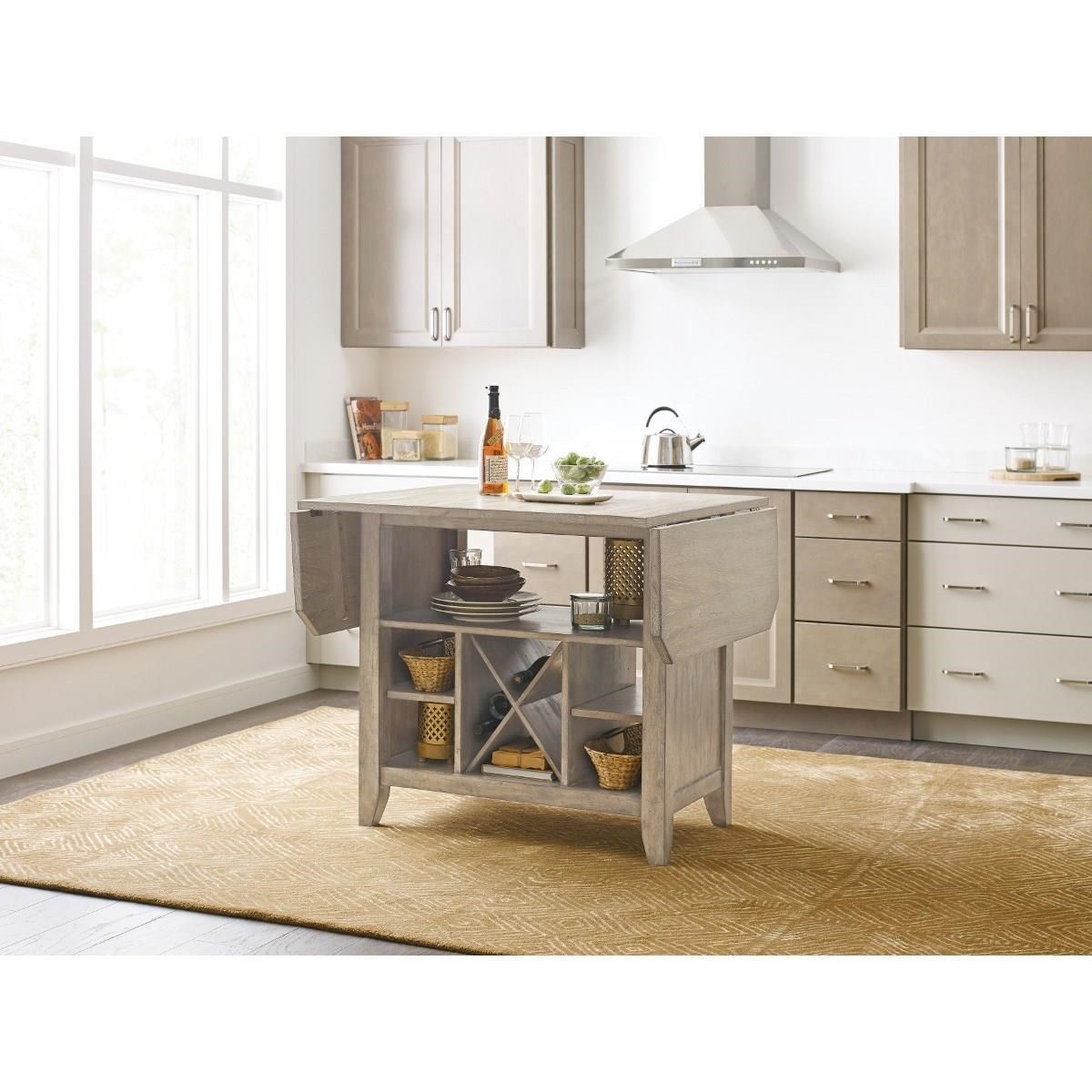 Kincaid Furniture The Nook 665 746p Solid Wood Kitchen Island With Protected Top And Wine Storage Becker Furniture Kitchen Islands