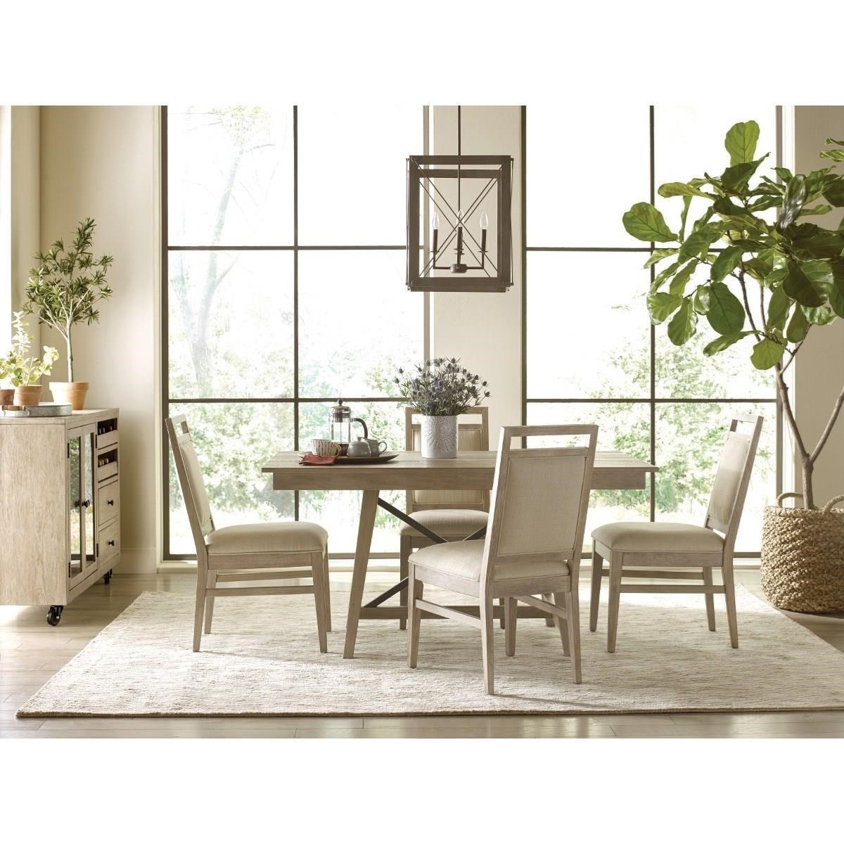 threshold trestle 60 inch table rustic