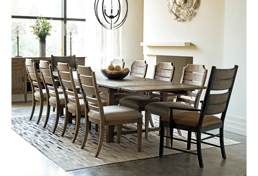 Kincaid Furniture Trails Winston Refectory Trestle Table With Two Trails Winston Refectory Trestle Table