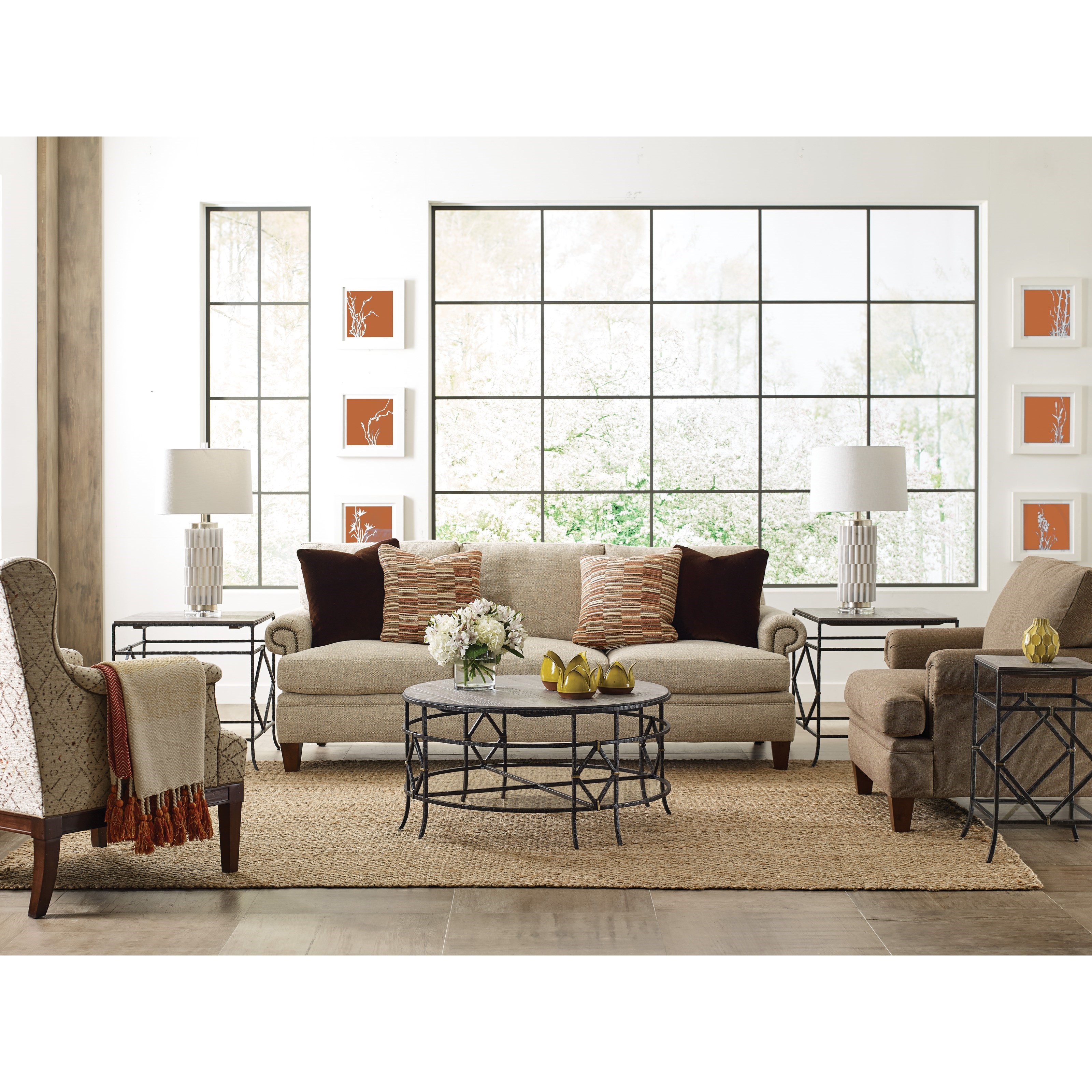 Kincaid Furniture Trails 813 901r Monterey Round Coffee Table With Lower Glass Shelf Northeast Factory Direct Cocktail Coffee Tables