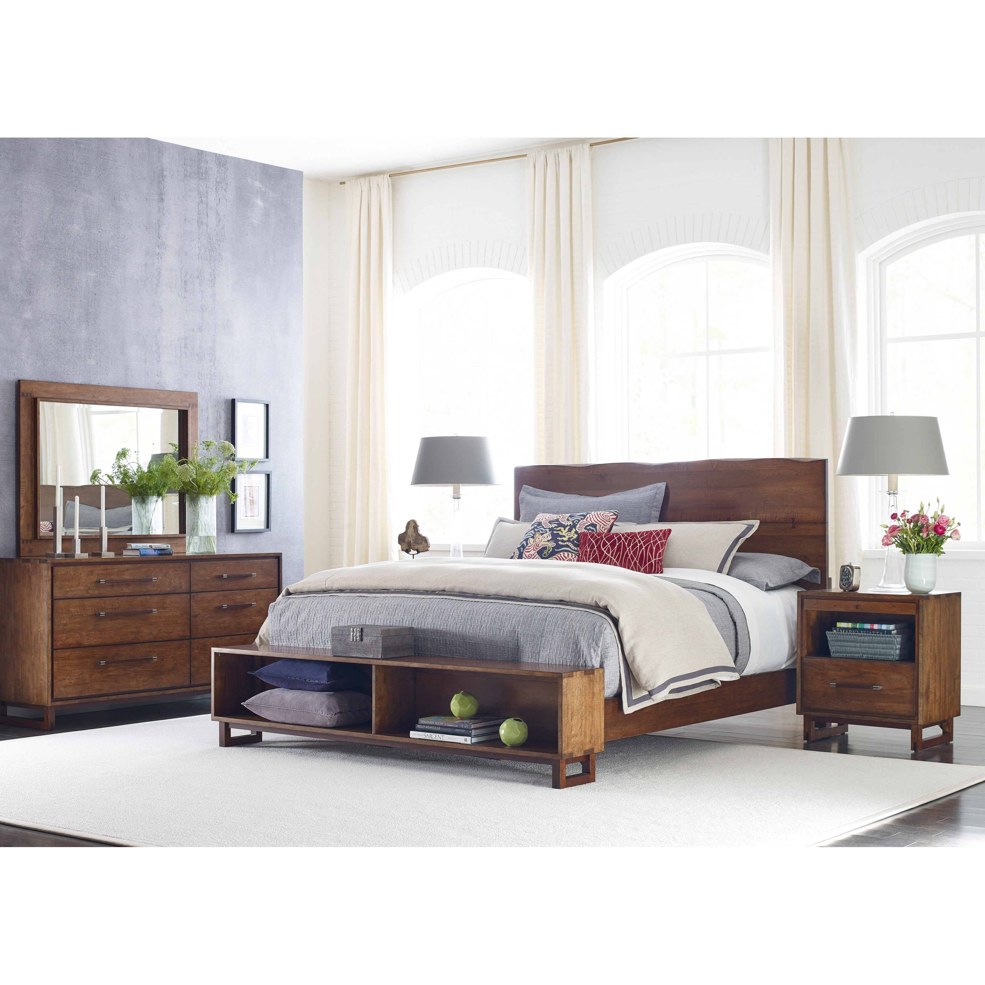 Traverse Craftsman King Size Live Edge Bed With Storage Footboard By Kincaid Furniture At Reid S Furniture