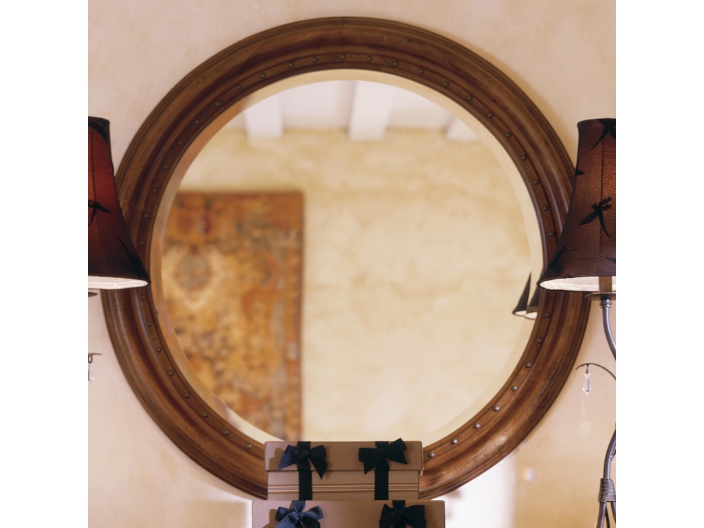 Kincaid Furniture Tuscano 38 Round Mirror With Nail Head Trim
