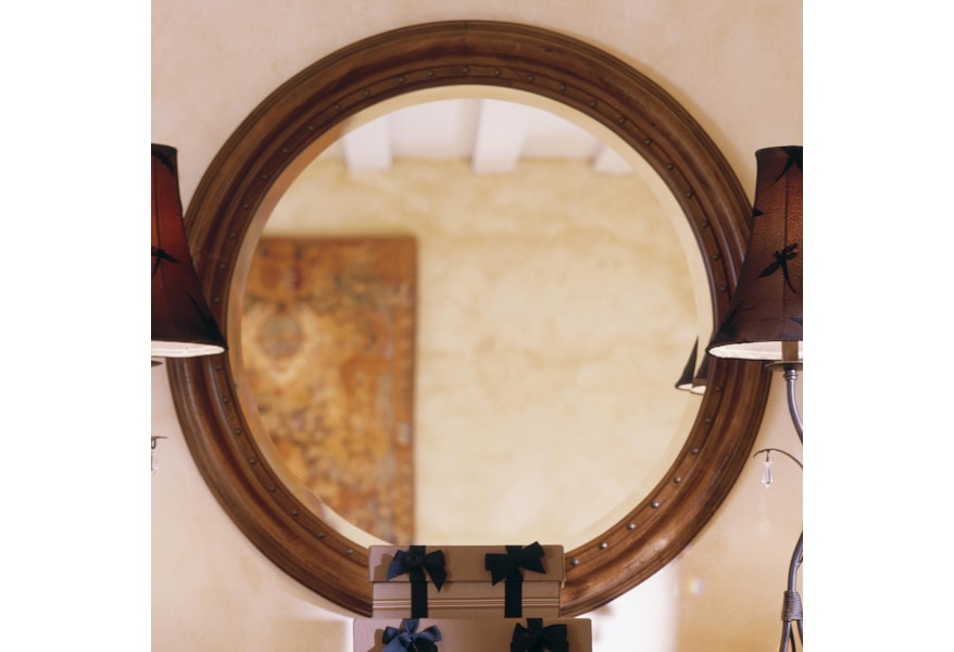 Kincaid Furniture Tuscano 38 Round Mirror With Nail Head Trim