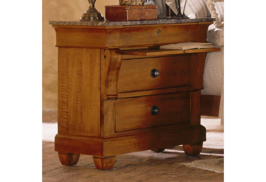 Kincaid Furniture Tuscano Bedside Chest With Marble Top Belfort Furniture Nightstands