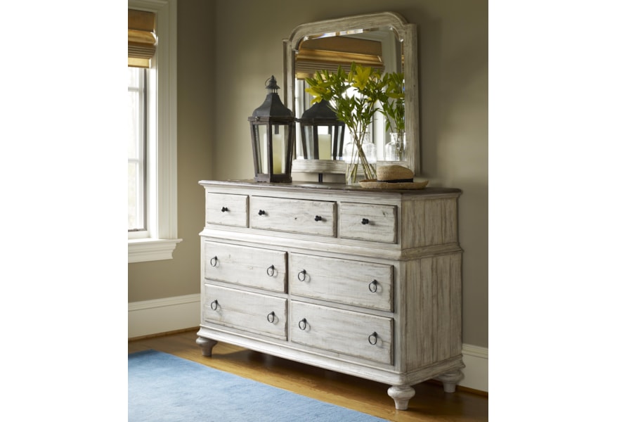 Kincaid Furniture Weatherford Wellington Dresser And Westland Mirror Combination Johnny Janosik Dresser Mirror Sets