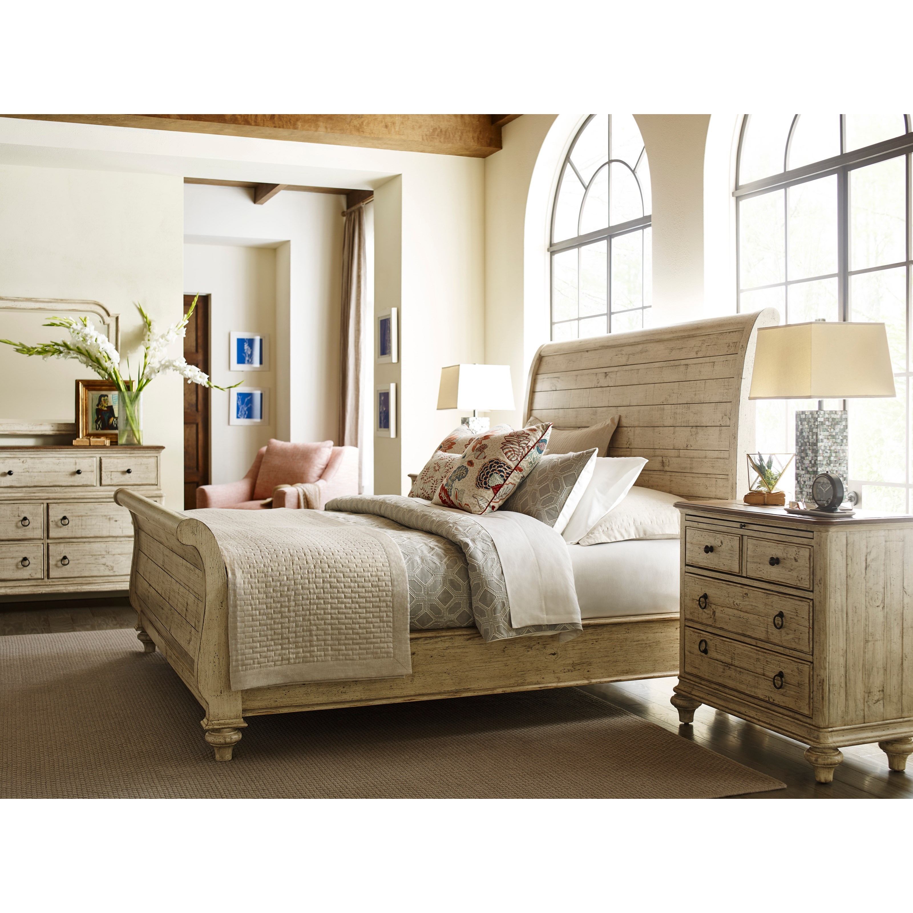 Kincaid Furniture Weatherford 75 152p Lynton Sleigh Bed King Size