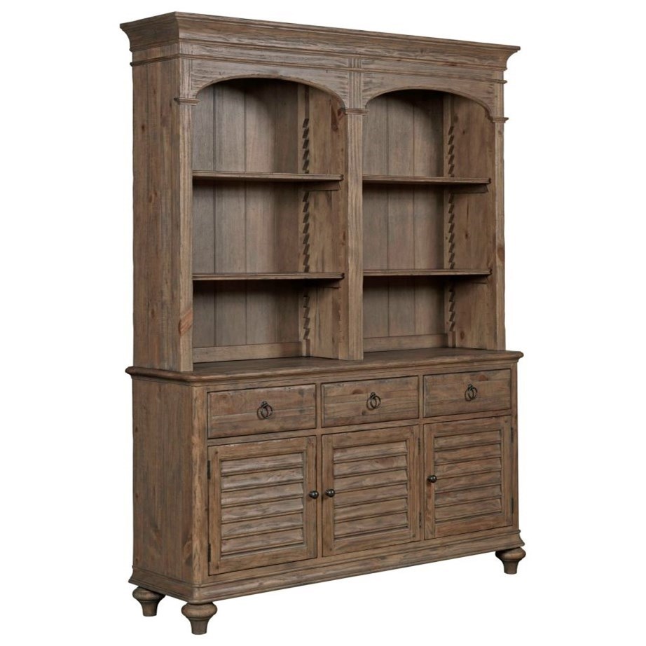 Kincaid Furniture Weatherford Hastings Open Hutch And Buffet With Adjustable Shelves Howell Furniture China Cabinets