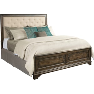 Kincaid Furniture Wildfire Queen Tweed Bed With Upholstered Headboard And Nilhead Trim Belfort Furniture Upholstered Beds