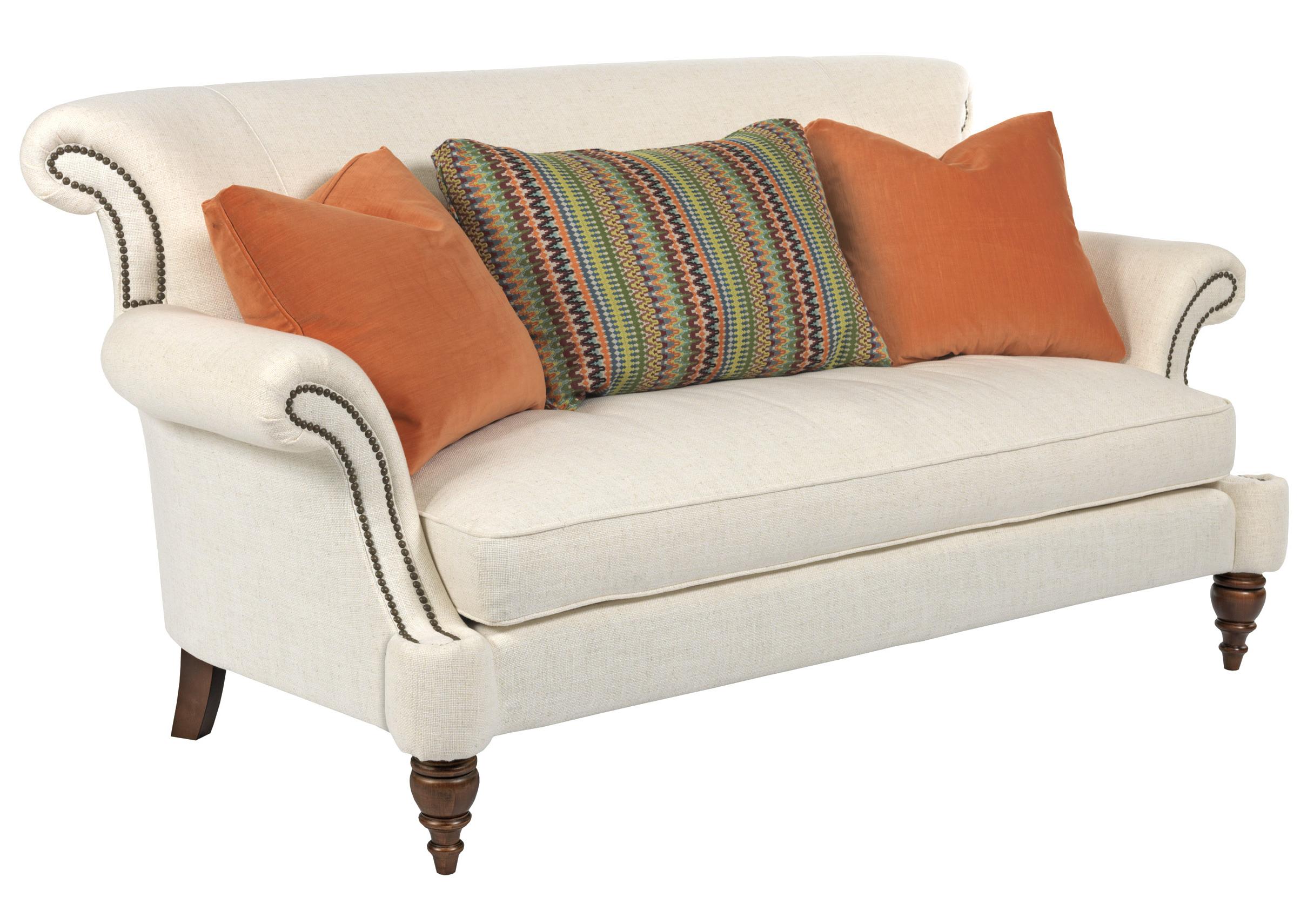 Kincaid Furniture Windsor 667 05 Traditional Settee With Rolled Arms And Turned Legs Becker Furniture Settees