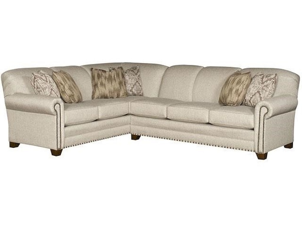 Annika L Shape Sectional With Rolled Arms By King Hickory At Home Furnishings