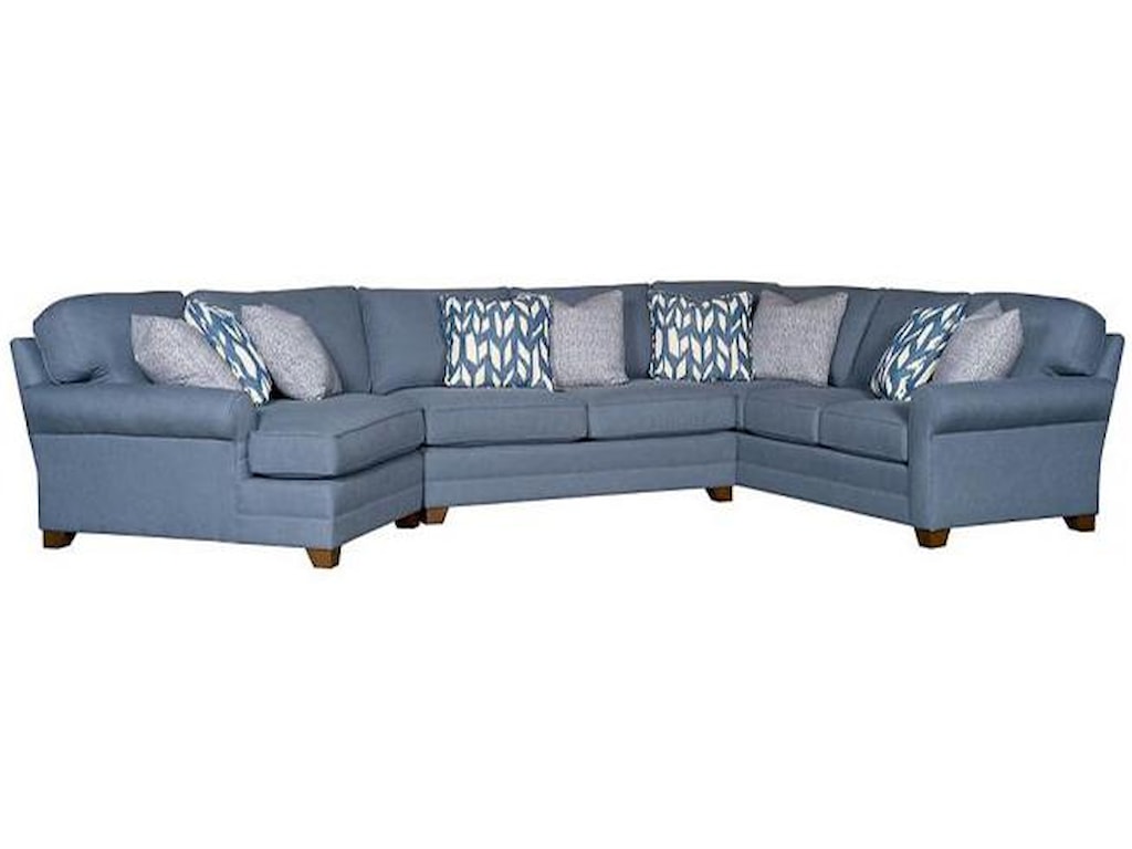 King Hickory Winston Transitional Sectional With Tapered Block Feet King Hickory Winstontransitional Sectional
